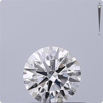 1 pcs Diamant (Natuurlijk) - 0.44 ct - Rond - E - IF -, Nieuw