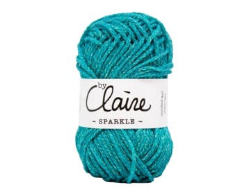 byClaire Sparkle 009 Mermaid Blue - Haakgaren / Breigaren, Ophalen of Verzenden, Nieuw, Breien of Haken, Wol of Garen