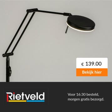 Rietveld-Vloerlampen-Zwart-Metaal, Verzenden, Nieuw