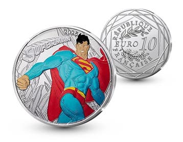 Officiële Franse 10 euro Superman munt met 3D kleur, Verzenden