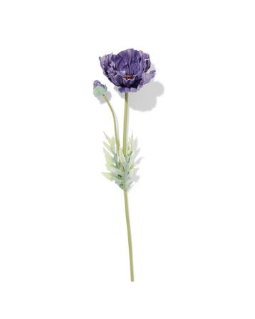 HEMA Kunstbloem klaproos 55cm rubber paars, Verzenden