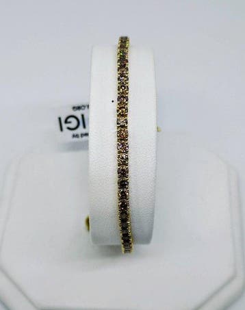 Armband - 18 karaat Geel goud - 5.19ct. tw. Diamant, Sieraden, Tassen en Uiterlijk, Armbanden, Nieuw