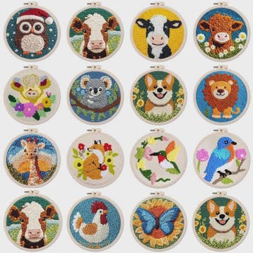 Punch Needle Borduurpakket - Dieren & Patronen - DIY Knutsel, Verzenden, Nieuw