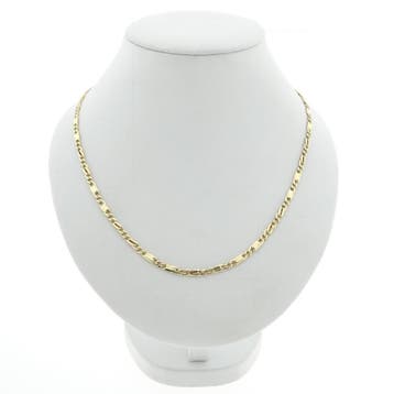 Gouden fantasie/Figaro schakelketting, Ophalen of Verzenden, Gebruikt, Goud, Goud