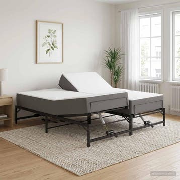 vidaXL Elektrisch Verstelbaar Bedframe Zwart 160 x 200 cm, Verzenden, Nieuw, Zwart, Metaal