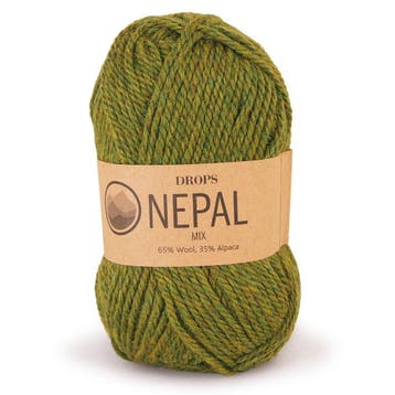 DROPS Nepal Mix - 7238 olijfgroen - Wol Garen, Ophalen of Verzenden, Nieuw