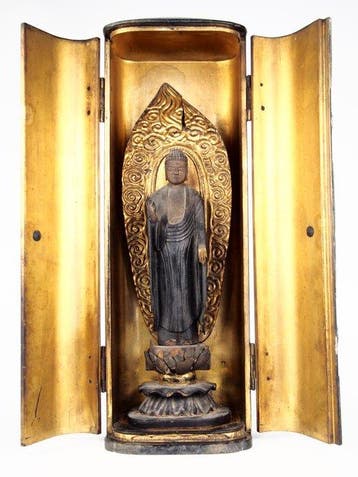 Japanese Antique Large Standing Kannon Bosatsu in Zushi