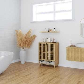 Schoenenkast Sirgerg bamboe 91x72x35 cm naturel [en.casa], Huis en Inrichting, Verzenden, Nieuw