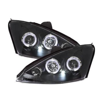 Koplampen Ford Focus 01-04 Angel Eyes zwart, Ophalen of Verzenden, Nieuw