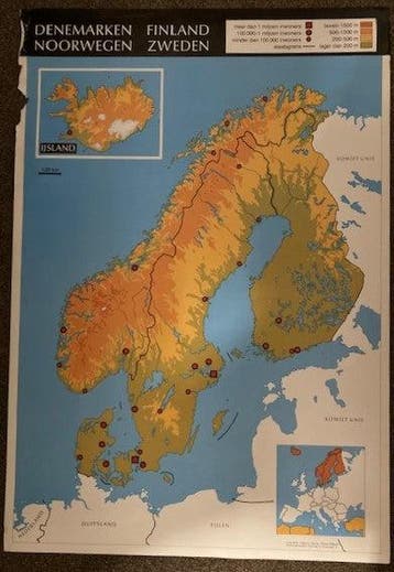 Poster Denemarken, Finland, Noorwegen en Zweden, Boeken, Verzenden, Nieuw