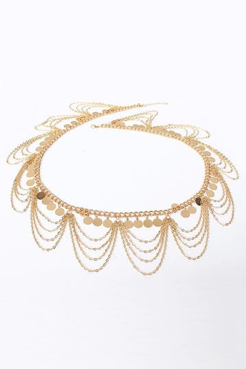 Buikketting Goud Buikriem Gouden Buik Ketting Muntjes Belly, Kunststof, Verstelbaar, Nieuw, Ophalen of Verzenden