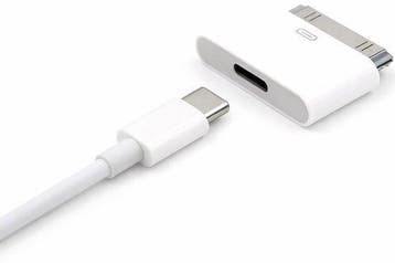 USB-C Adapter wit - USB-C naar Apple 30-pins adapter, Ophalen of Verzenden, Nieuw