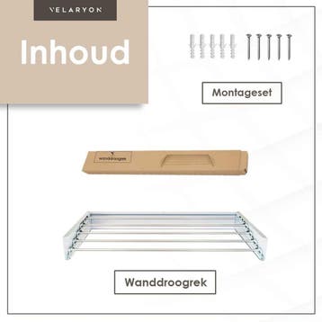 Velaryon Wanddroogrek 80cm wit, Ophalen of Verzenden, Nieuw