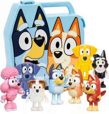 BLUEY Verzamelkoffer met 8 speelfiguren Deluxe set, Verzenden, Nieuw