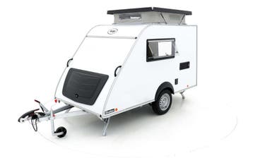Kleine hefdak caravan Kip Shelter al vanaf €18850, Caravans en Kamperen, Standaardzit, Kip, Tot en met 2, Lengtebed