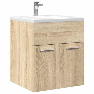 vidaXL Wastafelkast 41x38,5x46 cm bewerkt hout sonoma, Verzenden, Nieuw, Wastafelkast, Minder dan 100 cm