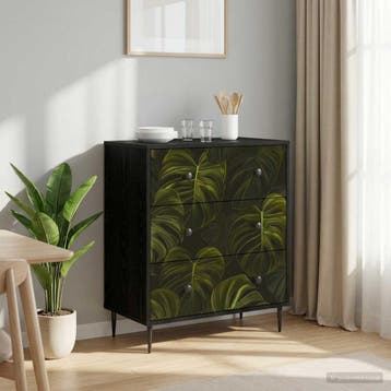 vidaXL Ladekast ELBURG Palmbladprint 66 x 36,5 x 76 cm, Verzenden, Nieuw