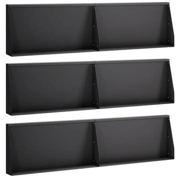 vidaXL Keerwand 6 st 80 x 12 x 30 cm Staal Zwart, Verzenden, Nieuw