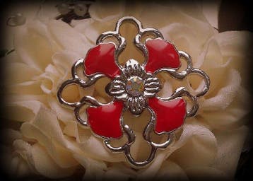 Per stuk Metalen hanger tussenzetsel epoxy bloemmotief ro..., Ophalen of Verzenden, Nieuw, Tussenstuk of Tussenkraal