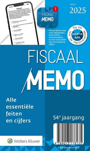 Fiscaal Memo juli 2025 9789013178135, Verzenden, Gelezen
