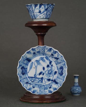 Kangxi (1662-1722) - Kop en schotel - Fisherman in, Antiek en Kunst