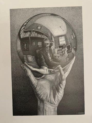 M.C. Escher (1898-1972), after - Hand met spiegelende bol, Antiek en Kunst