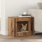 vidaXL Kattenhuis Oudhout 51 x 30 x 42,5 cm Bewerkt hout, Dieren en Toebehoren, Verzenden, Nieuw