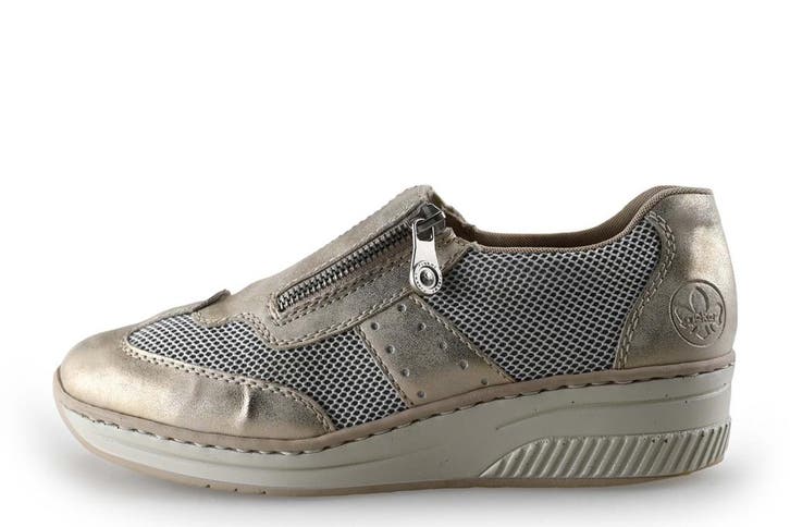 Rieker Instappers in maat 39 Goud, Kleding | Dames, Schoenen, Overige kleuren, Zo goed als nieuw, Instappers, Verzenden