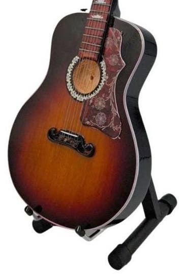 Miniatuur replica Gibson SJ-200 gitaar - Johnny Hallyday, Verzamelen, Ophalen of Verzenden, Nieuw, Pop, Beeldje of Miniatuur