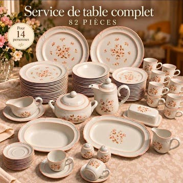 Country Ware - Tafelservies (82) - « Peachwood » - Echt