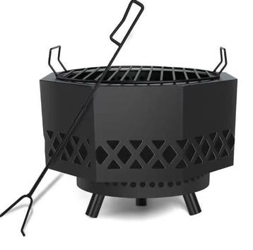 Houtgestookte Vuurplaats met Kookgrill, Dekselen BBQ Functie, Verzenden, Nieuw