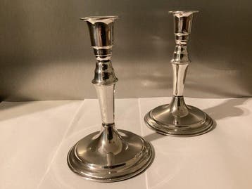 Kandelaar (2) - .830 zilver - Zilveren Kandelaars, Antiek en Kunst