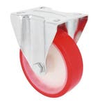 Bokwiel met bevestigingsplaat verzinkt met rode nylon wiel, Doe-het-zelf en Verbouw, Zwenkwielen, Verzenden, Nieuw