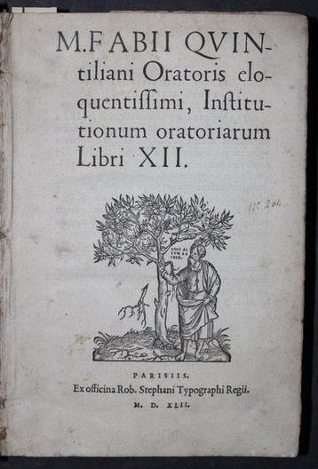 Marcus Fabius Quintillian - Oratoris eloquentissimi,