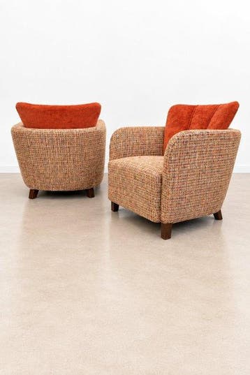 Gyula Kaesz - Fauteuil (2) - Luxory Minotti Jacquard -, Antiek en Kunst