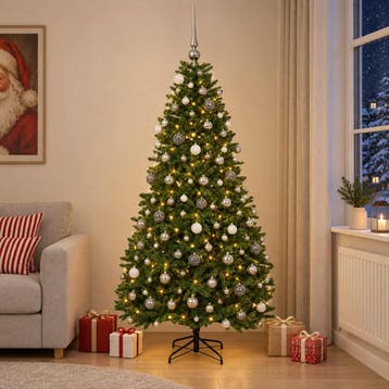 vidaXL Kunstkerstboom middengroen met kerstbal 240 cm 300, Diversen, Verzenden, Nieuw