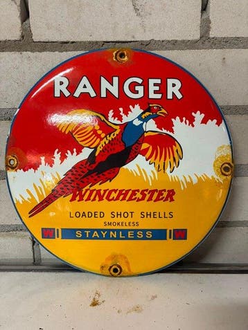 Rond Winchester Ranger emaille reclamebord – fazant – Loaded