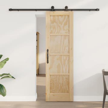 vidaXL Schuifdeur 61 x 198,5 cm Bewerkt hout Naturel en, Verzenden, Nieuw