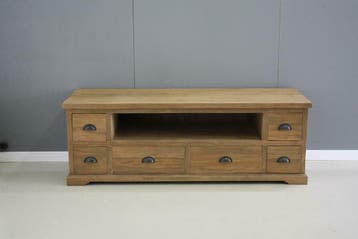 TV meubel van gerecycled teakhout, 150cm breed, 6 laden -, 100 tot 150 cm, Teakhout, Nieuw, Ophalen of Verzenden
