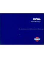 1996 NISSAN MICRA INSTRUCTIEBOEKJE NEDERLANDS, Auto diversen, Handleidingen en Instructieboekjes