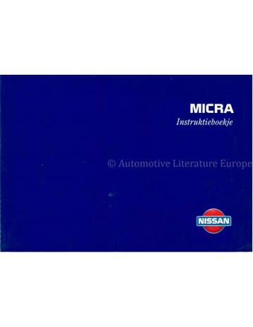 1996 NISSAN MICRA INSTRUCTIEBOEKJE NEDERLANDS