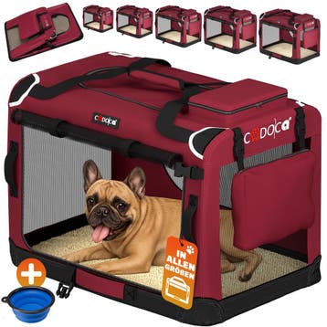 Hondentransportbox Donker Rood M 60x42x44cm (Voor in Huis), Verzenden, Nieuw