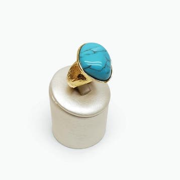 Turquoise - Brons - Ring - Italiaans handwerk