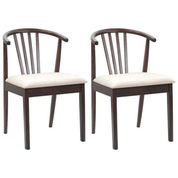 Eetkamerstoelen 2 stuks - Massief Hout - Retourdeal 54% Krt, Gebruikt, Twee, Bruin, Vintage