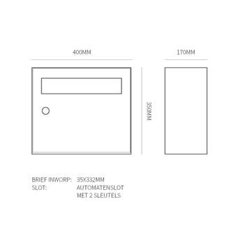Postkastsysteem Allux Flow - zwart, Verzenden, Nieuw
