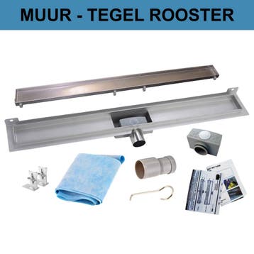 RVS Douchegoot Muurflens met uitneembaar sifon TEGEL ROOSTER, Ophalen of Verzenden, Nieuw, Douche