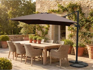 Veiling - Hangende parasol Donkergrijs 300x400cm, Nieuw