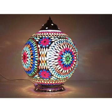 Oosterse tafellamp glas mozaiek, Marokkaanse  Arabische stij, Nieuw, Glas