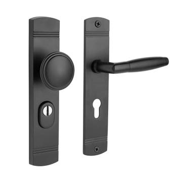 Retro buitendeurbeslag knop/klink PC72 in mat zwart met k..., Ophalen of Verzenden, Nieuw, Overige materialen, Klink of Kruk