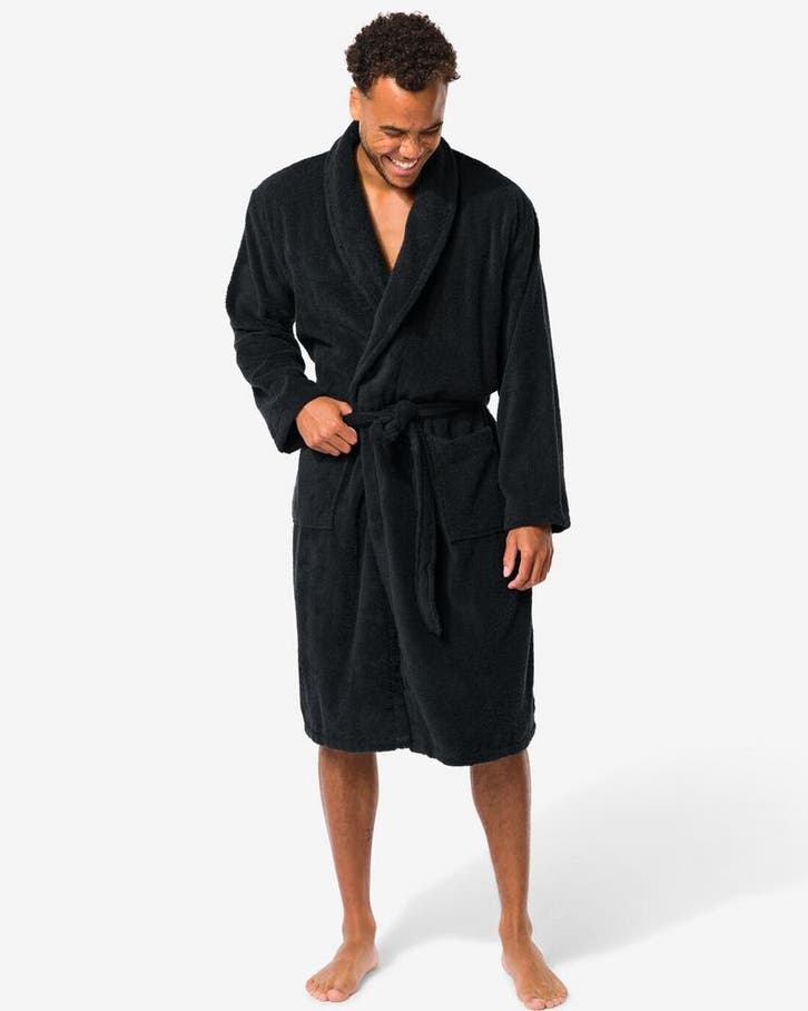 HEMA Herenbadjas katoen donkergrijs, Kleding | Heren, Overige Herenkleding, Nieuw, Verzenden